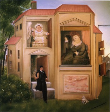 Fernando Botero Painting - El hombre que iba a la oficina Fernando Botero